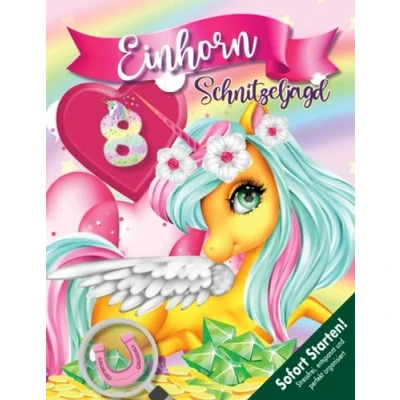 Abbildung von Einhorn Schnitzeljagd Kindergeburtstag Beschäftigung ab 8 Jahren: Kreativ geplantes Schatzsuche Einhornspiel mit Hufabdrücke &amp; Spurenlesen. Sofort Starten allen Materialien (Bravo Schatzsuche)