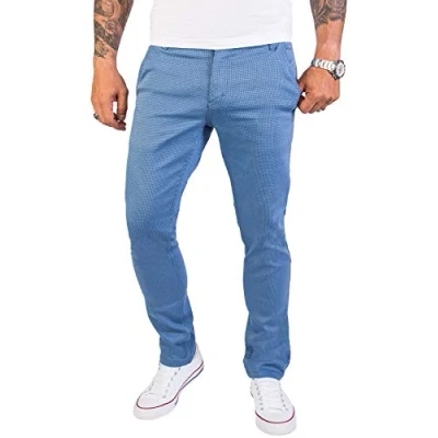 Abbildung von Rock Creek Herren Chino Hose Slim Fit Business Hosen Chinohose Stoffhose Chinos für Männer Casual Elegante RC 2154 Himmelblau W30 L32