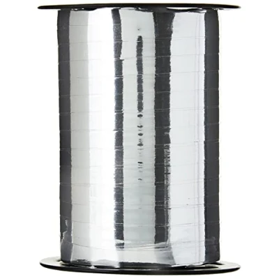 Abbildung von Clairefontaine 602076C Spule Geschenkband (mit Metalleffekt, 250 m x 7,5 mm, ideal für Ihre Geschenke und Bastelprojekte) 1 Stück silber