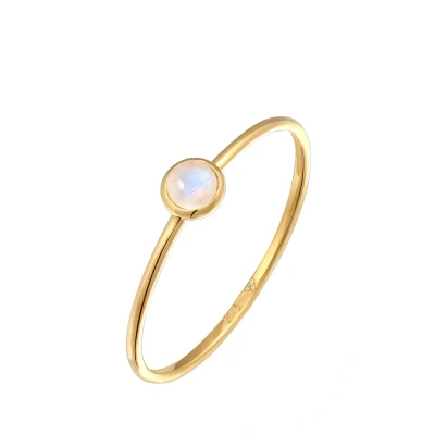 Abbildung von Elli Ring Damen Solitär Filigran mit Mondstein in 375 Gelbgold