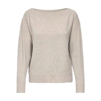 Abbildung von ONLY Onlglory LIFE BOAT NECK Strickpullover, Damen, Größe: Small, Humus