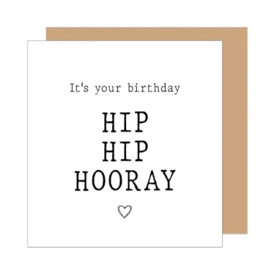 Abbildung von Edition Seidel Premium quadratische Geburtstagskarte mit Umschlag. Glückwunschkarte Billet Karte Spruch für Mann Frau Freund Freundin Hip Hop Hooray (GQ416 SW025)