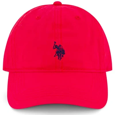 Abbildung von U.S. Polo Assn. Herren Mens Washed Twill Cotton Adjustable Baseball Hat with Pony Logo and Curved Brim Baseballkappe, Rot/Ausflug, einfarbig (Getaway Solids), Einheitsgröße (6er Pack)