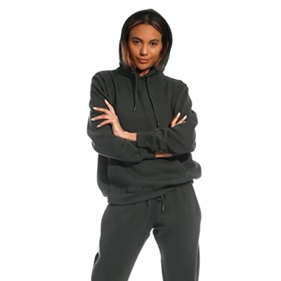 Abbildung von Light &amp; Shade LSLSWT005 Super Soft Touch Loungewear Kapuzen Sweatshirt Oberteil für Damen, Holzkohle, XL