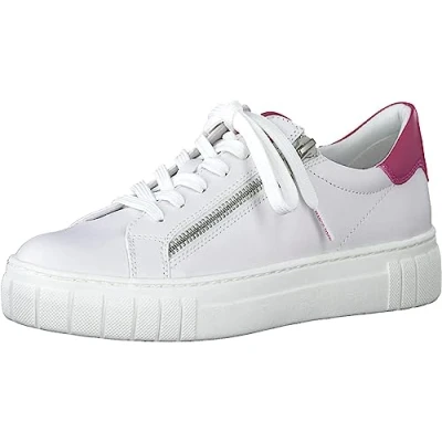 Abbildung von MARCO TOZZI Damen Sneaker flach mit Reißverschluss Vegan, Mehrfarbig (White Pink), 40 EU