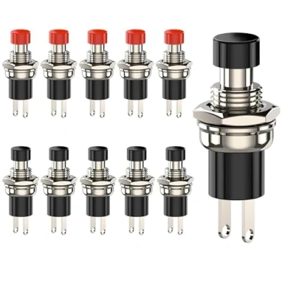 Abbildung von 10 Stücke Mini Taster Momentane Druckschalter Lockless 2 Pins 1A250V SPST ON/OFF Taste Schalter für Horn KFZ Auto Armaturenbrett Boot