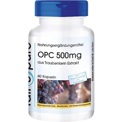 Abbildung von Fair &amp; Pure® OPC Kapseln 500mg aus Traubenkernextrakt 60 vegan ohne Magnesiumstearat