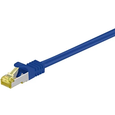Abbildung von Goobay 92676 LAN Kabel 3meter doppelt geschirmt S FTP Netzwerkkabel CAT 7 3m mit 10 Gigabit RJ 45 Stecker Blau