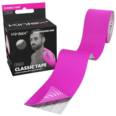 Abbildung von Kintex Kinesiologie Tape Classic, 5 cm x m, hautfreundliches &amp; wasserfestes Tape, Physio Medizinisches für Sport Physiotherapie (Schwarz)