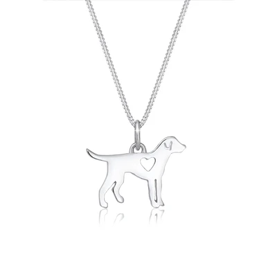 Abbildung von Elli DOG HERZ Tierfreund Cutout Halskette, Damen, Größe: 45, Silber