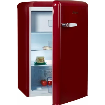 Abbildung von Amica KS 15611 R Retro Kühlschrank mit Gefrierfach / Wine Red (Weinrot) 88cm (H) x 55cm (B) 62cm (T) Design