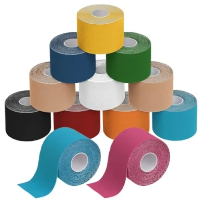 Abbildung von ALPIDEX Kinesiologie Tape 1/3/ 6/12 Rollen Viele Farben 5 m x cm Anwendungsbroschüre Elastisch Wasserfest Hautfreundlich Physio Muskel Set, Farbe:bunt, Menge:12