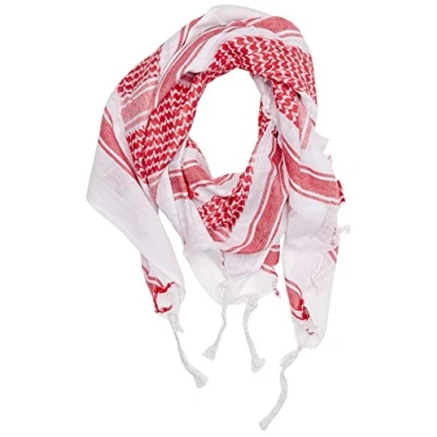 Abbildung von Mil Tec Unisex Shemagh Mode Schal, Weiß/Rot, 110x110 cm EU