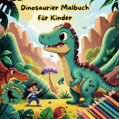 Abbildung von Dinosaurier Malbuch für Kinder. Kreatives und Entspanntes Ausmalen.: Entdecke die aufregende Welt der Dinosaurier!