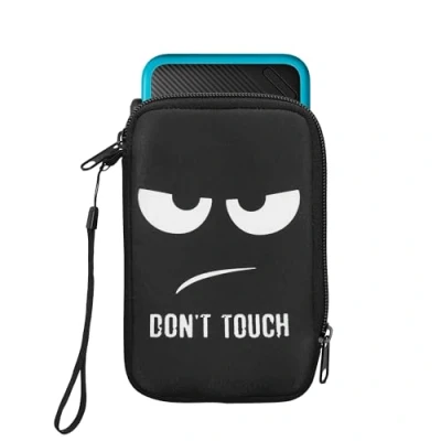 Abbildung von kwmobile Tasche kompatibel mit Nintendo 3DS XL Neopren Hülle Don&#039;t Touch Weiß Schwarz