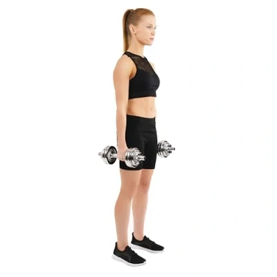 Abbildung von Sunny Health &amp; Fitness Verstellbares 15 kg Hantelset mit Tragetasche, platzsparend, Krafttraining, Rutschfester Stahlgriff, im Heim Fitnessstudio NO. 014