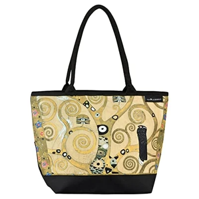 Abbildung von VON LILIENFELD Handtasche Damen Motiv Kunst Gustav Klimt Lebensbaum Shopper Maße L42 x H30 T15 cm Strandtasche Henkeltasche Büro