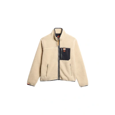 Abbildung von Superdry Fleecejacke, Herren, Größe: Large, Oatmeal beige