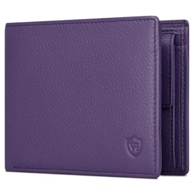 Abbildung von VON HEESEN Leder Geldbörse RFID Schutz I Echtleder Geldbeutel für Damen &amp; Herren Portemonnaie Brieftasche Wallet Portmonee (Violet)