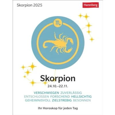 Abbildung von Skorpion Sternzeichenkalender 2025 Tagesabreißkalender Ihr Horoskop für jeden Tag: Tischkalender mit täglichem Horoskop. Kleiner Kalender ... die Sterne (Sternzeichenkalender Harenberg)