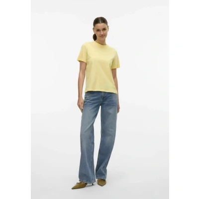 Abbildung von VERO MODA Damen Vmpaulina Ss Ga JRS Noos T Shirt, Lemon Meringue, Small