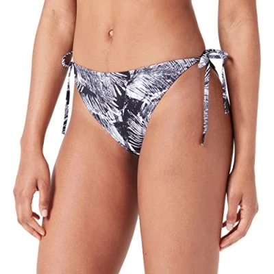 Abbildung von Calvin Klein Damen Bikinihose Seitliche Schnürung Sport, Mehrfarbig (Ip Palm Collage Black Aop), L
