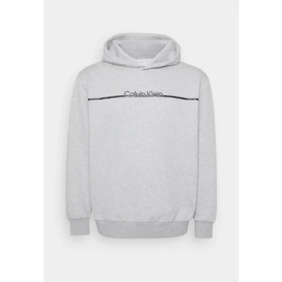 Abbildung von Calvin Klein Split LINE LOGO Hoodie Sweatshirt, Herren, Größe: 4XL, Light grey heather