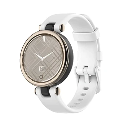 Abbildung von Yikamosi Kompatibel mit Garmin Lily Armband,Schnellverschluss Weiches Silikon rostfreiem Metallverschluss Ersatzbänder für Lily,Weiß