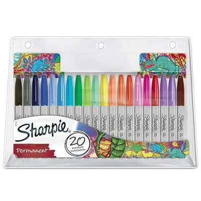 Abbildung von Sharpie Permanent Marker Stifte mit feiner Spitze gemischte Farben 20 Stück Market Set
