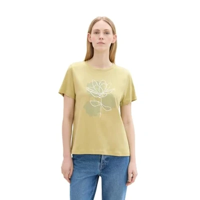 Abbildung von TOM TAILOR Damen T Shirt aus Bio Baumwolle mit Print, 35744 Green Spark, XXL