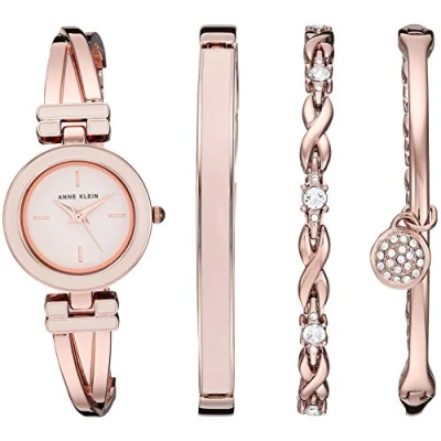 Abbildung von Anne Klein Damen Armbanduhr und Premium Armband mit Kristallbesatz, AK/3284LPST