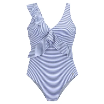 Abbildung von Lascana Badeanzug, Damen, Größe: 42xD, Blue/white