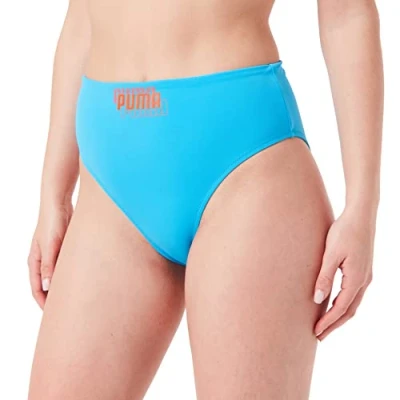 Abbildung von PUMA Damen Swimwear High Waist Brief Schwimm Slips, Blue Combo, S EU