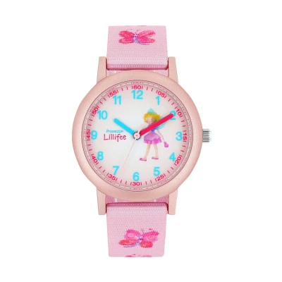 Abbildung von Prinzessin Lillifee Armbanduhr Mädchen Kinder Quarzuhr Analog, mit Textil Armband, 3 bar Wasserdicht, Kommt in Uhren Geschenk Box