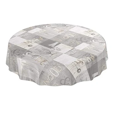 Abbildung von ANRO Wachstuchtischdecke Wachstuch Wachstischdecke Tischdecke abwaschbar Industry Modern Used Look Industrie Rund 140cm