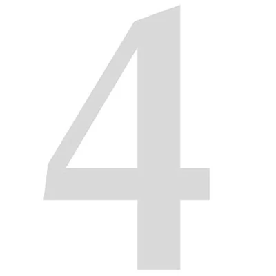 Abbildung von Zahlen Aufkleber Nr. 4 in silber I Höhe 10 cm selbstklebende Haus Nummer, Ziffer zum Aufkleben für Außen, Briefkasten, Tür wetterfest kfz_479_4