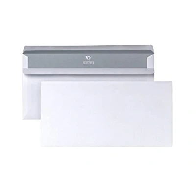 Abbildung von POSTHORN Briefumschlag DIN lang (100 Stück), selbstklebender ohne Fenster, weiße Briefumschläge mit grauem Innendruck für Sichtschutz, 110 x 220 mm, 75g/m²