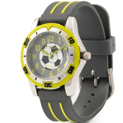 Abbildung von Kiddus Kinderuhr für Kinder, Jungen und Mädchen, Analog Armbanduhr, erste Kinderarmbanduhr ab 5 Jahre, Fussballuhr Kind, Uhr Buben Vorschule. Fußball Grün