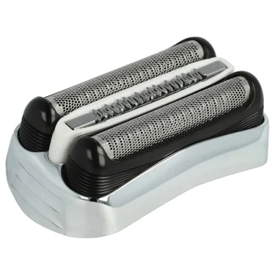 Abbildung von vhbw Rasierkopf kompatibel mit Braun alte Gen. 300, 310, 320, 330, 340, 350, 350cc, 360, 370, 370cc, 380, 390cc, 395cc Scherkopfkassette, silber