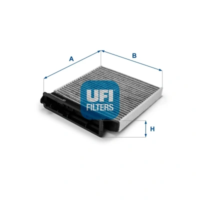Abbildung von UFI 54.232.00 Innenraumfilter Aktivkohlefilter 185 28 RENAULT: Clio 3, 2, III Grandtour, DACIA: Duster Off Road, Sandero I, Van