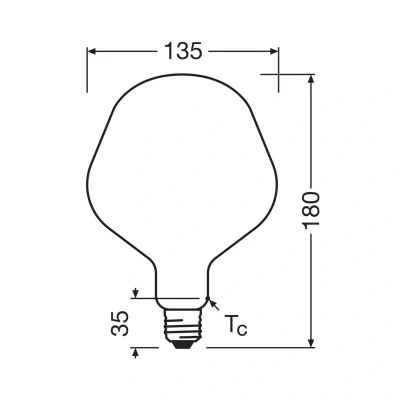 Abbildung von OSRAM LED Vintage 1906 Big Apple E27 7,3W 2700K matt dimmbar
