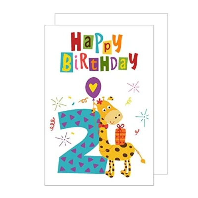 Abbildung von Edition Seidel exklusive Premium Geburtstagskarte zum 2. Geburtstag mit Umschlag. Glückwunschkarte Kinder Junge Mädchen eine einzeln Karte (G2942 SW022)