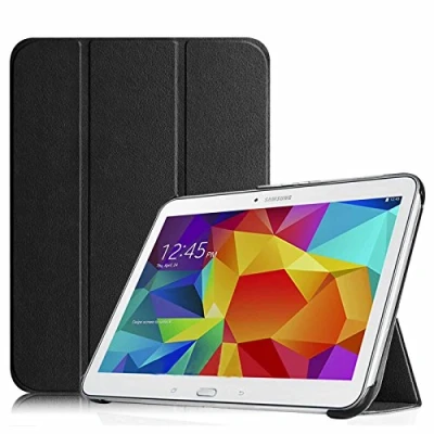 Abbildung von Fintie Hülle kompatibel mit Samsung Galaxy Tab 4 10.1 SM T530 T535 Ultra Schlank Superleicht Ständer SlimShell Cover Schutzhülle Etui Tasche Auto Schlaf/Wach Funktion, Schwarz