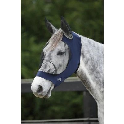 Abbildung von Weatherbeeta Fliegenmaske Deluxe Stretch mit Ohren Navy/Schwarz Vollblut