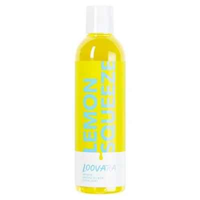 Abbildung von Loovara Massageöl 250 ml LEMON SQUEEZE erotisches &amp; anregendes Massage Öl mit fruchtigem Zitrus Duft für ein lustvolles Vorspiel und Partnermassage natürliche Öle, dermatologisch getestet