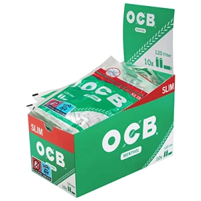 Abbildung von OCB 17626 Menthol Slim Filter 6 mm 9600 10 Beutel a 120 Stück, Papier