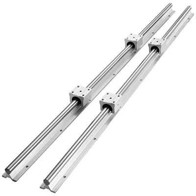 Abbildung von VEVOR Linearführung Linearschiene 2 Stk. SBR16 1000mm Kohlenstoffstahl Aluminium Führungsschiene mit 4 SBR16UU Gleitblöcke Linearlager Lagerblock CNC Teile für 3D Drucker Fräs /Drehmaschine