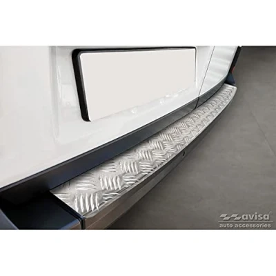 Abbildung von Avisa Edelstahl Heckstoßstangenschutz kompatibel mit Volkswagen Crafter &amp; Man TGE 2017 &#039;Riffled&#039; (&#039;XL&#039; Version), Silber