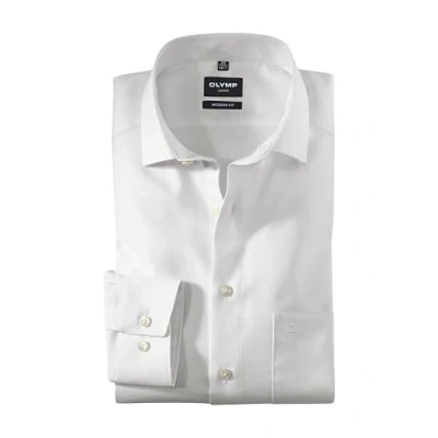 Abbildung von OLYMP Herren Oberhemd Langarm Luxor,Twill,modern fit,Global Kent,Weiss 00,47