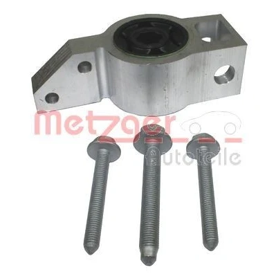 Abbildung von METZGER 52071501 Querlenkerlager mit Schrauben Vorderachse links, außen Gummimetalllager für Querlenker VOLKSWAGEN: Golf 6, 5, Touran I